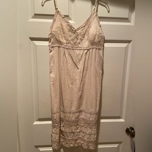Elegant Cream Lace Trim Dress